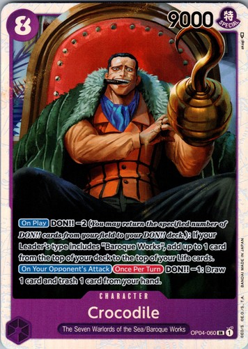 Crocodile OP04-060 Super Rare - Kingdoms of Intrigue - One Piece TCG