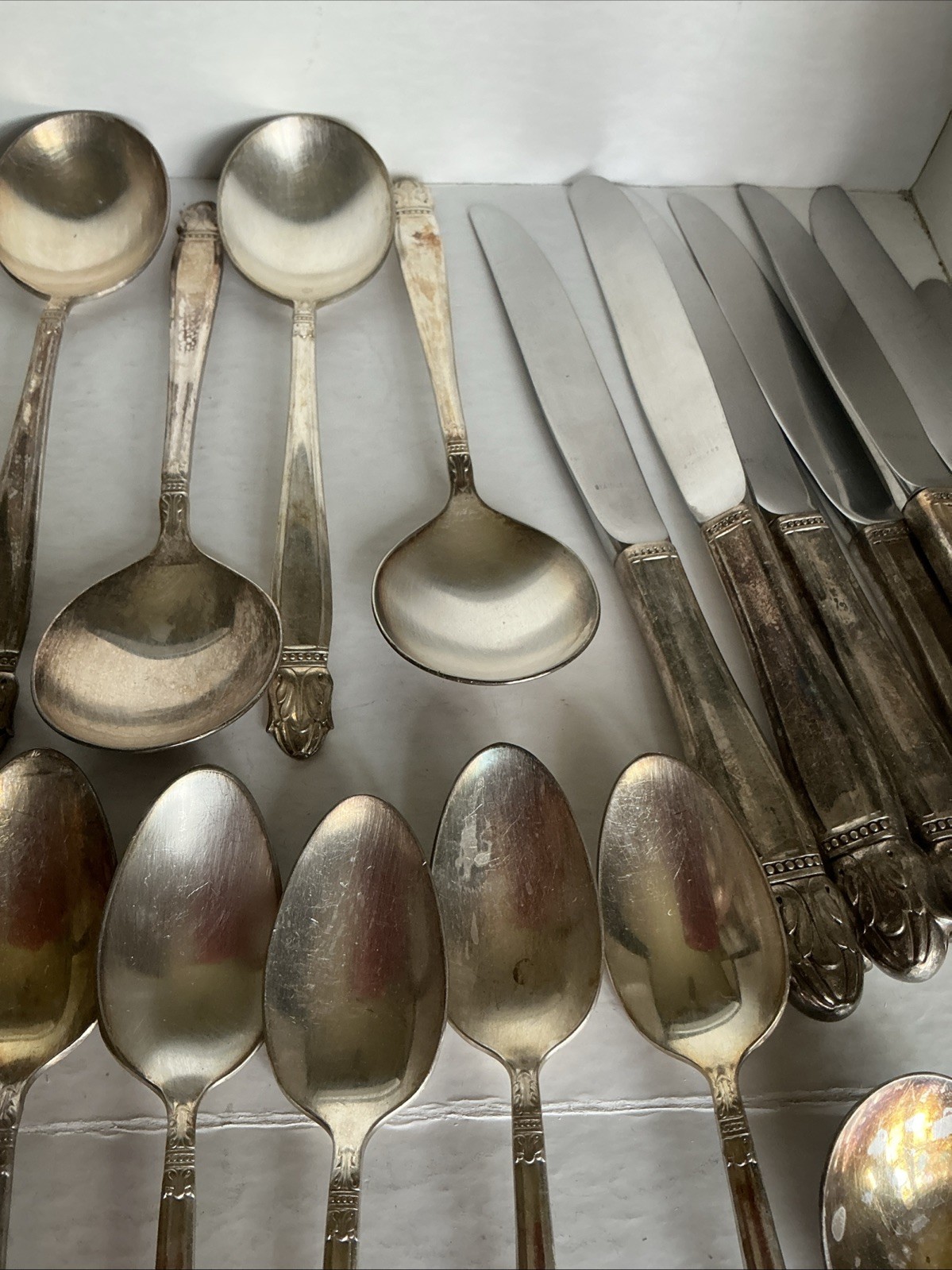 Holmes Edwards Danish Princess Silver plate  Gumbo Spoons  Flatware Knife Fork