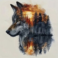 Wolf Dog Forest Sunset 8 Xlarge Waterproof Uv Resistant Vinyl Sticker Decal 1pc