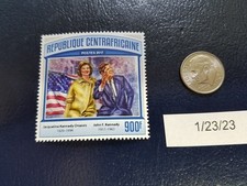 John and Jacqueline Kennedy Onassis 2017 Republique Centrafricaine Stamp