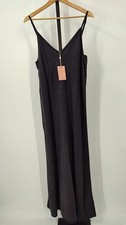 Quince Women Vintage Wash Tencel Maxi Slip Dress Washed Black Sleeveless L