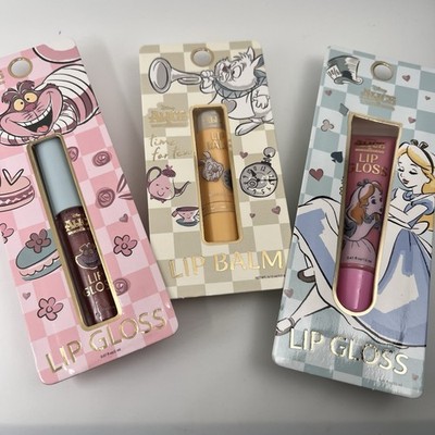 DISNEY Alice in Wonderland Cheshire Cat Rabbit Lip Balm and Gloss set of 3 NEW