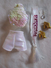 Abito da ballo completo President Barbie The Movie 2023 bianco paillettes top scarpa oro