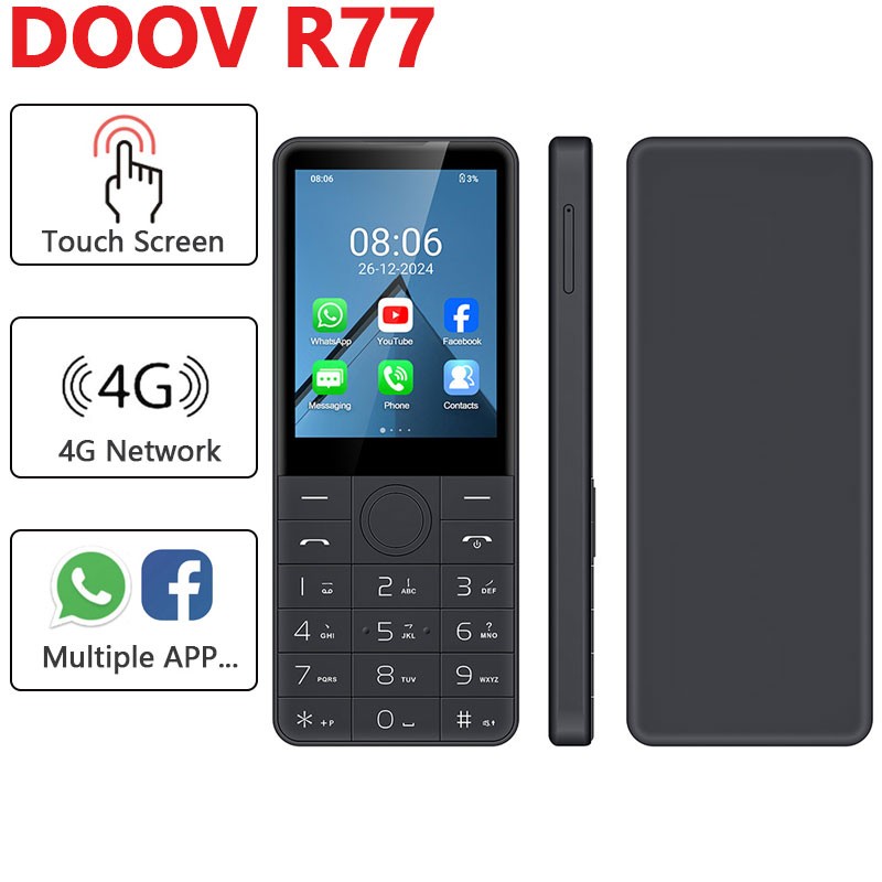 DOOV R77 4G SIMフリー Unlocked DOOV R77 Android 13 Smartphone Dual SIM Whatsapp Mobile