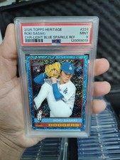 2025 Topps Heritage - Roki Sasaki #224 Chrome Light Blue Sparkle Refractor (RC)