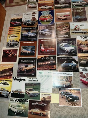 Lot Of 44 Vintage 1970s & 80s  Plymouth Brochures- Fury- Trail Duster- Voyager