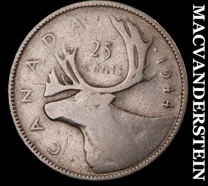 Canada: 1944 Silver 25 Cents - Scarce  Better Date  No Reserve  #L9845