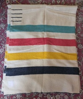 Vintage Hudson's Bay 4 Point Blanket 100% Wool Made in England 82 x70 #2