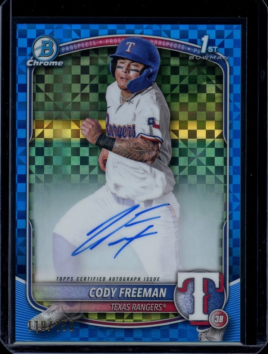 2025 1st Bowman Chrome ~ Cody Freeman ~ Blue X-Fractor /150 ~ Auto ~ #CPA-CFR