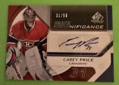 2008-09 SP Game Used Significance Carey Price Auto #31/50 Montreal Canadiens