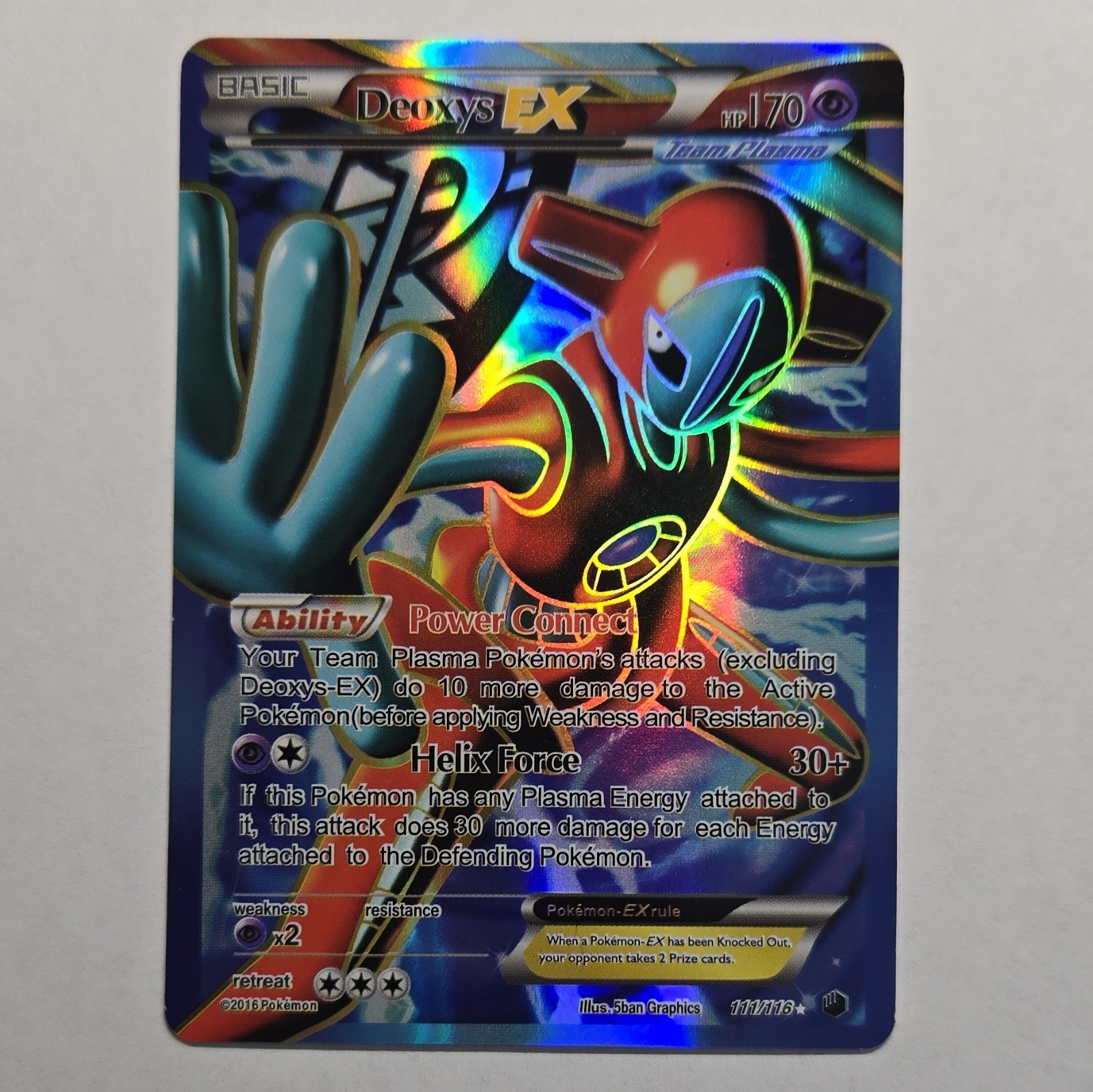 Deoxys-EX 111/116 Plasma Freeze Full Art Holo Ultra Rare EN 2013 170 HP