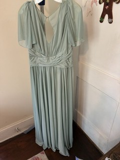 Size 14 David's Bridal F19933 Flutter Sleeve Crisscross Bridesmaid Dress Prom