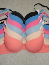 6 Pack Lightly Padded Underwire T-Shirt Bras 32-34 B/C
