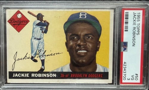 Topps 1955 Jackie Robinson #50 Brooklyn Dodgers PSA 3 VG