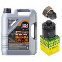 MotoröL Filter Set Liqui Moly 5W-30 5 Liter + ÖLablassschraube FüR VW Lupo 1.0