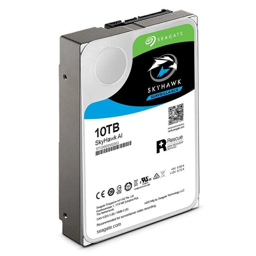 Seagate Skyhawk AI ST10000VE001 Internal Hard Drive 7200 RPM 10TB 256MB SATA3.0 - Image 4 of 4