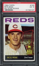 1964 Topps #125 Pete Rose PSA 5 Cincinnati Reds Baseball Card (0107)