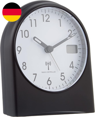 TFA Dostmann Analoger Funk-Wecker, 98.1040.01, Mit Digitaler Sekundenanzeige, Fu