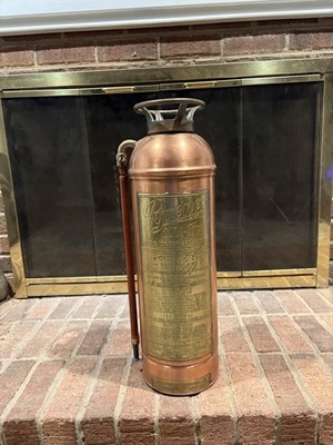 Pyrene Soda-Acid Fire Extinguisher Brass Copper Vintage