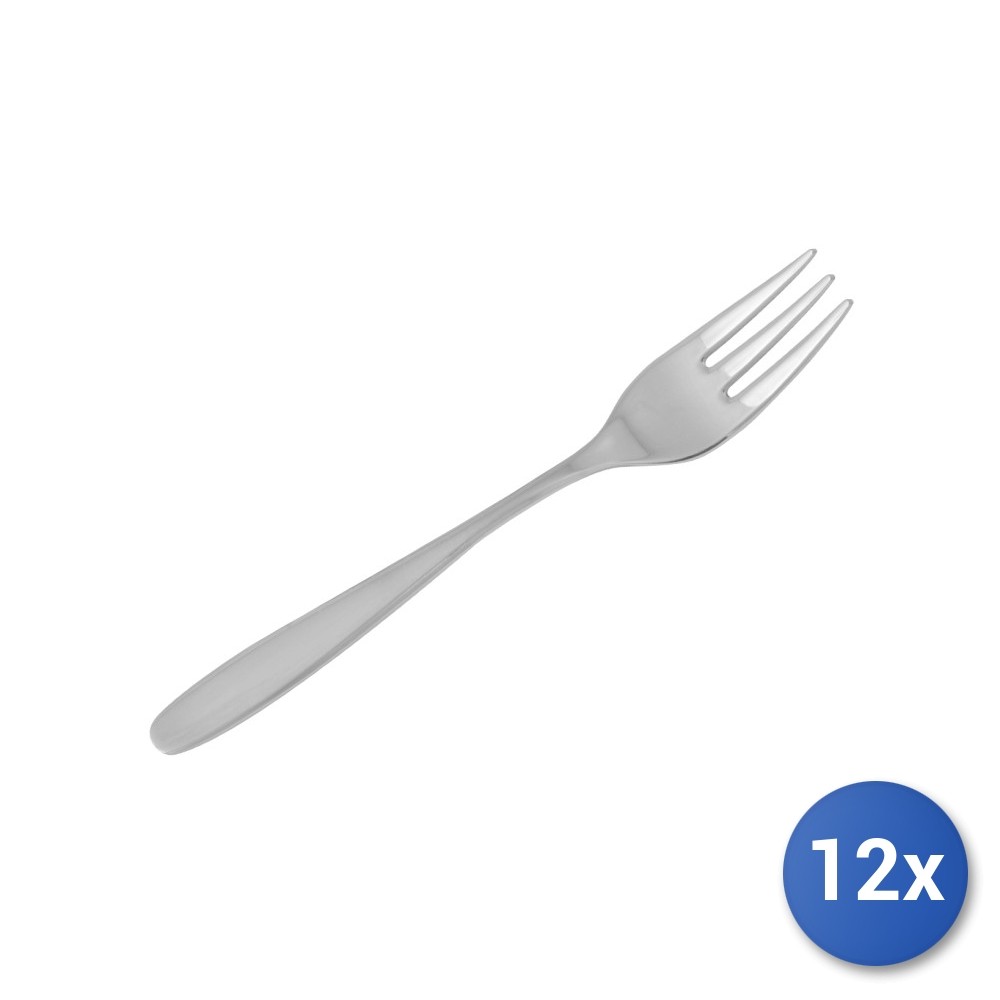 12x Forks In Stainless Steel From Dolce Ischia, Silver