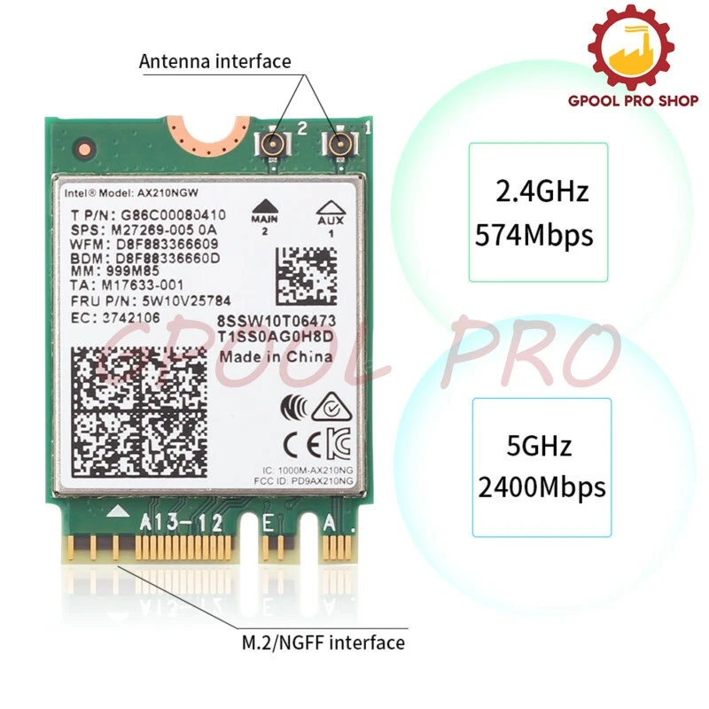 for Intel AX210 mini Desktop Kit Wireless Network wifi Card M.2 Wifi 6e Adapter - Image 4 of 4