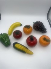 Glass Fruits Vegetables Murano Style Lot of 8 Blown Art Multicolor Vintage