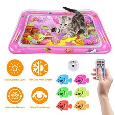 LED Light Cat Water Mat Interactive Sensory Play Mat for Indoor Cats Kittens Pet
