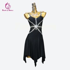 New Black Dancewear Skirt Latin Dance Dress Girls Party Practice Clothing Sports