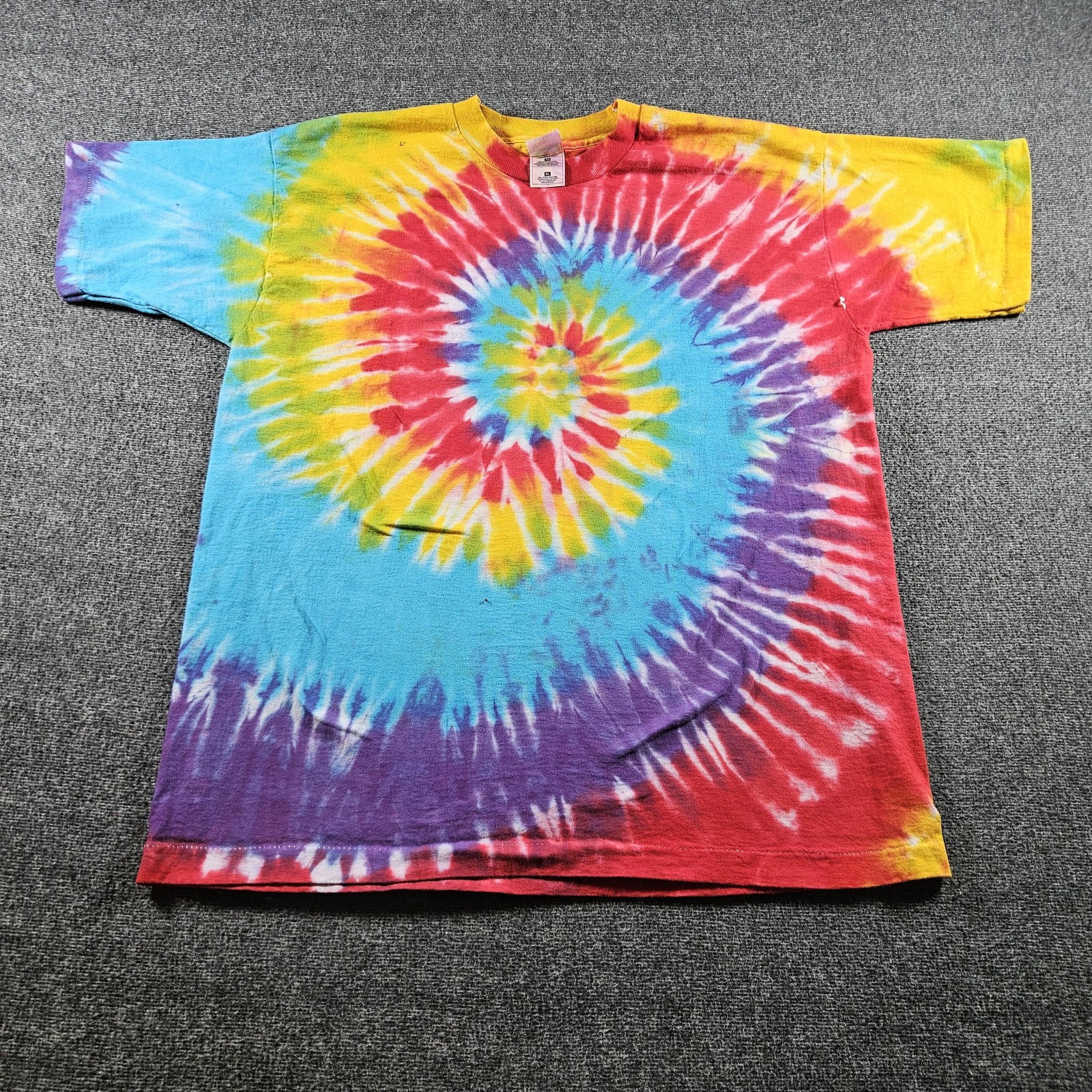 Fruit Of The Loom Shirt Mens XL Multicolor Spiral Tie Dye Heavy Graphic Tee 90s