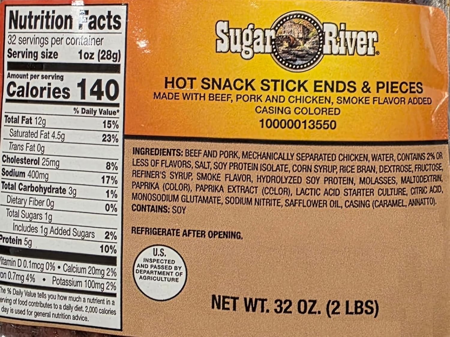Sugar River Meat Snack Links Sticks Ends & Pieces, 2lbs 2 Pound (Pack of 1) 