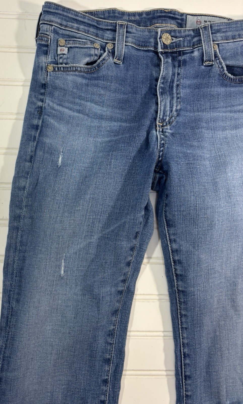AG Adriano Goldschmied The Angel Bootcut Jeans Denim Size 27R Distressed thumbnail 6