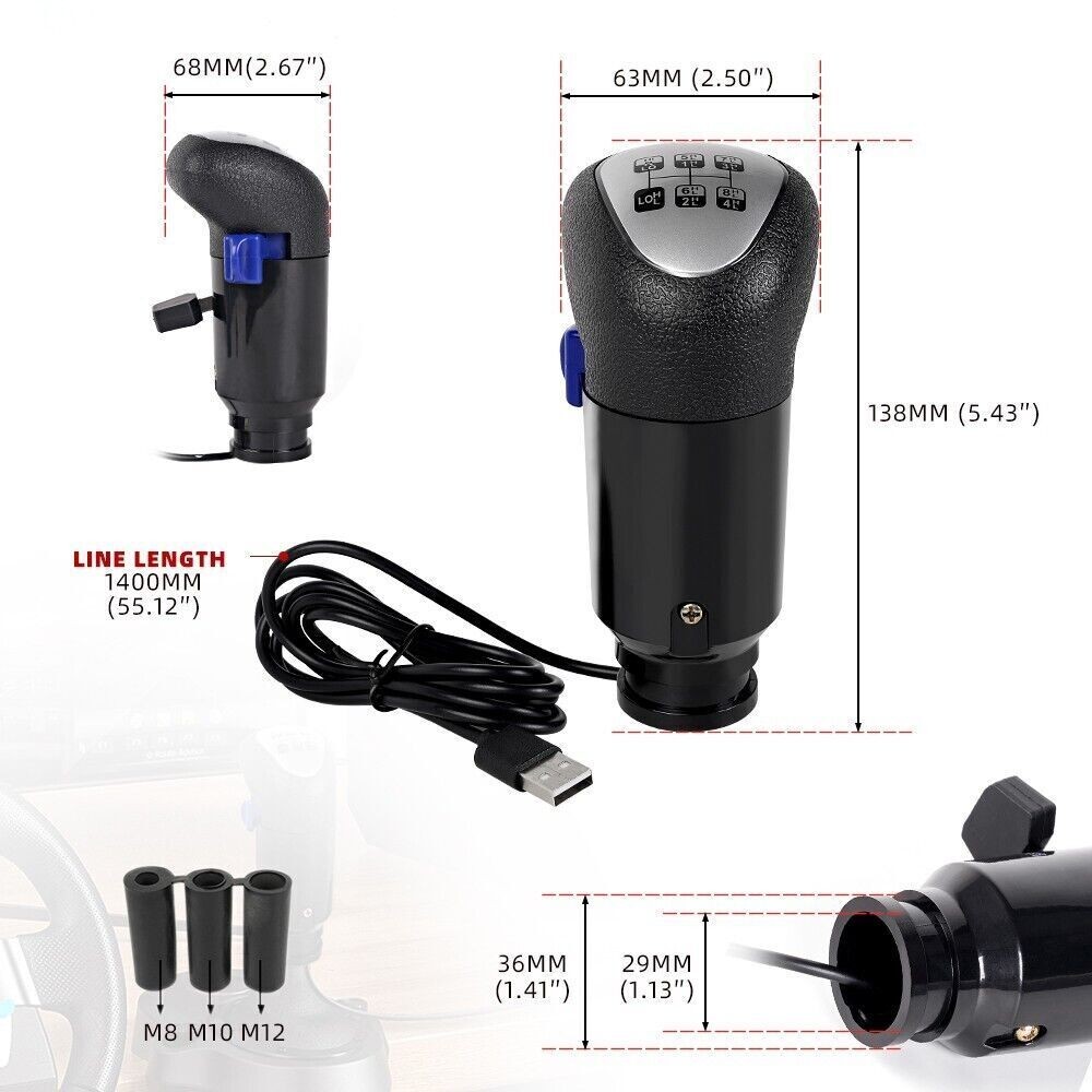 USB American Truck Simulator Shifter, Gearshift Knob for ATS & ETS2 Games