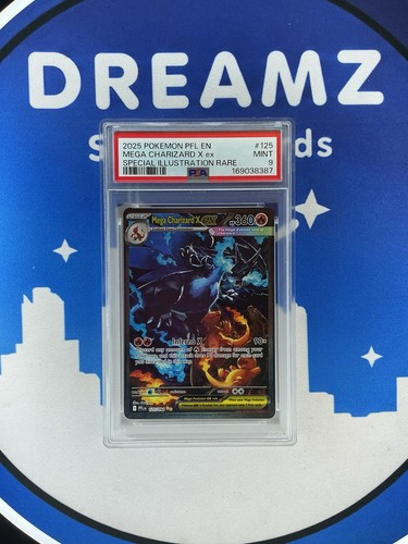 2025 Pokémon PFL EN Mega Charizard X ex Special Illustration Rare #125 PSA 9
