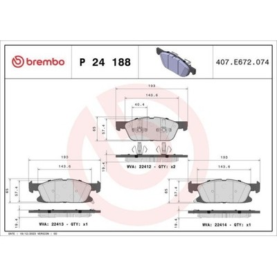 Bremsbelagsatz Scheibenbremse Brembo P24188 Prime Line für Ford Ford Usa Lincoln