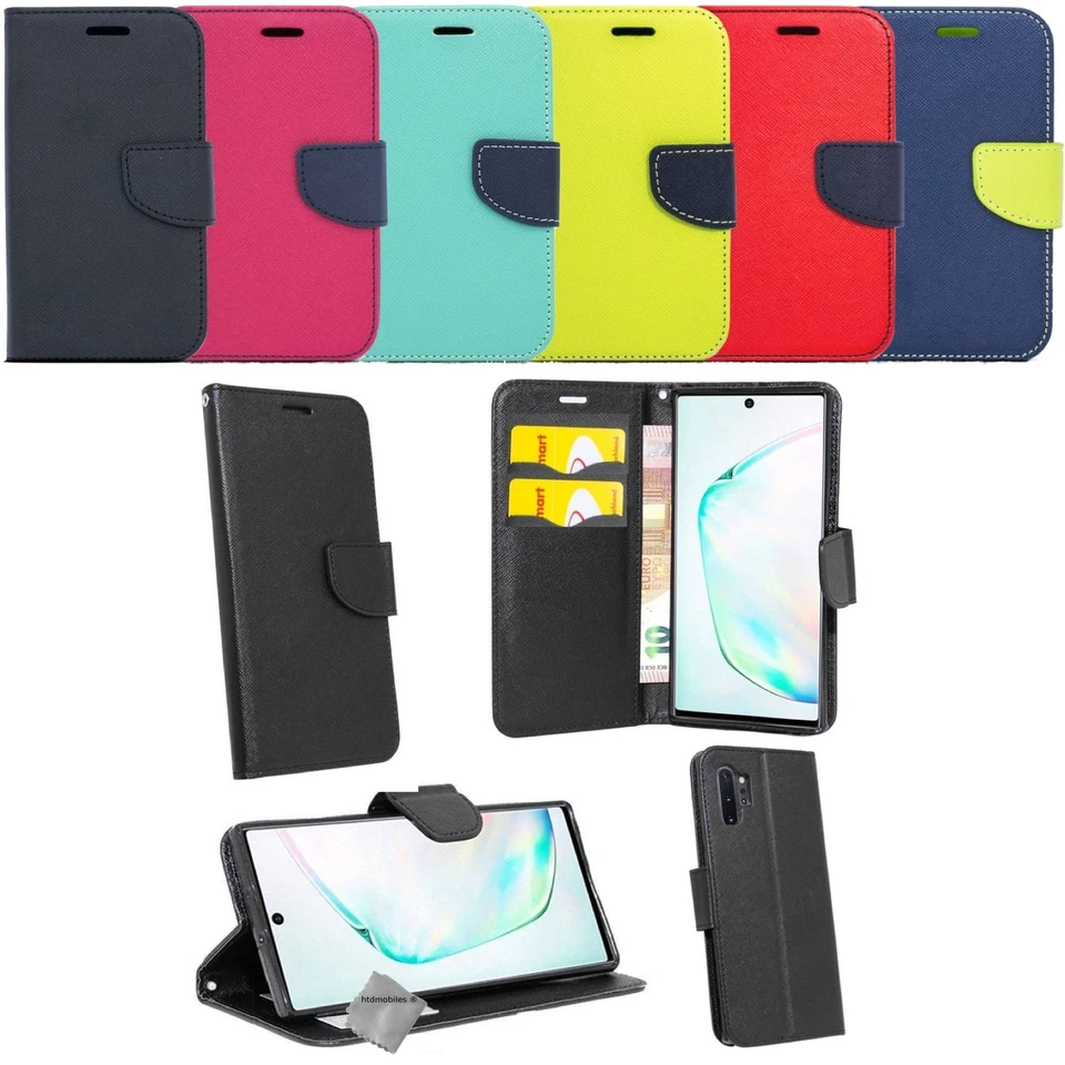 HTDMOBILES Housse etui coque portefeuille pour Samsung Galaxy Note 10+ Plus + film ecran