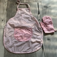 Delantal de cocina y guante de horno Hasbro vintage para niñas rosa floral