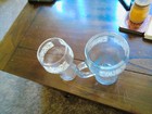 Pepsi Soda Theme Lot of 2 Clear Glass Mug/Glass w/ Handle White Logo — photo 2