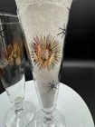 Vintage Federal Glass Starburst Atomic with Black & Gold Pilsner Glasses Pair 2