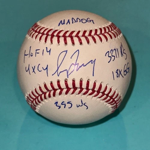 GREG MADDUX (Cubs) Signed Official MLB Baseball Beckett (BAS) w/ STAT Inscrips