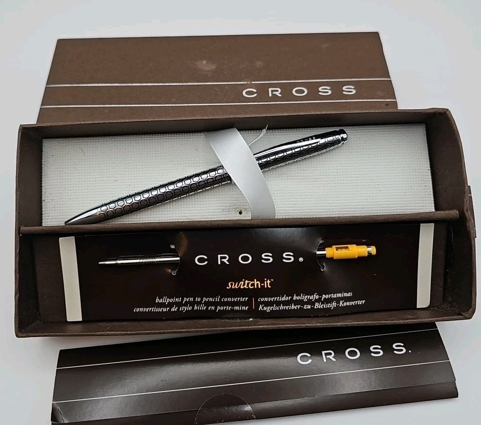 CROSS Ballpoint Pen Switch It Chrome Mosaic Patterned Gift Boxed AT0482-1