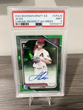 2024 Bowman Draft 1st Chrome GREEN SAPPHIRE AUTO/99 JD Dix PSA 9 #CPA-JD