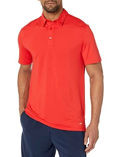 13140-620 AMAZON ESSENTIALS MEN'S SLIM-FIT POLO SHIRT, SIZE LARGE, RED