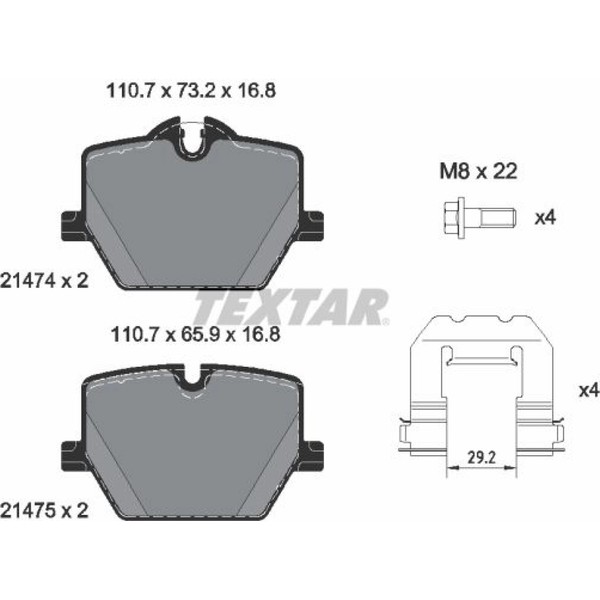 Textar 2147401 Bremsbelagsatz FüR Bmw Toyota Alpina 3 4 2 Z4 I4 Supra XD3 G20-image