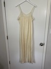 Nylon Lace Ivory Dress Slip Nightgown Vintage Silky Medium Cottagecore Whimsy