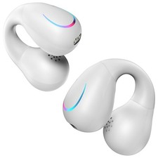 Open Ear Headphones Clip On Earbuds Bluetooth 5.3 Wireless Earphones with LED...