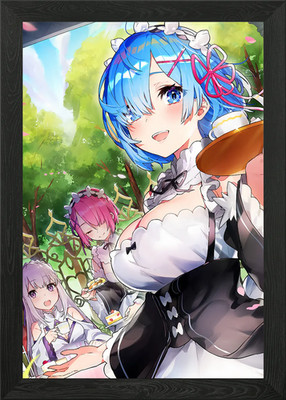 Re:Zero Maid Tea Party Framed Wall Art Poster Canvas Print Picture