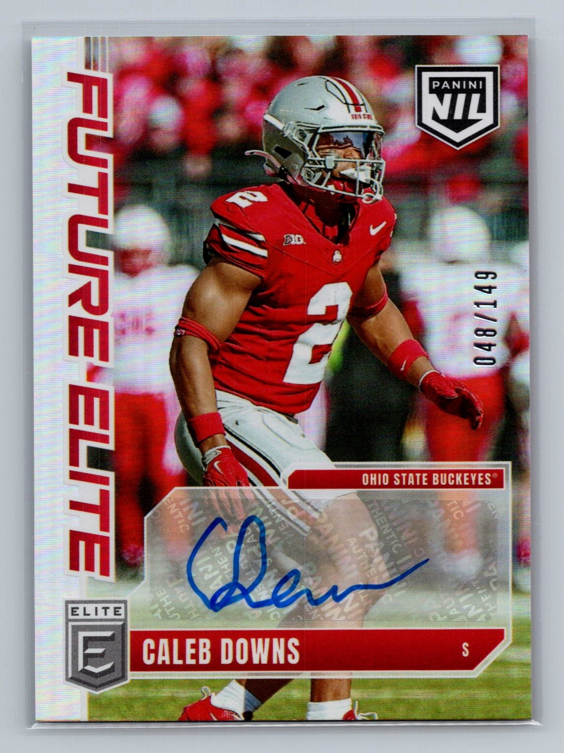 Caleb Downs 2025 Panini Donruss Elite Football- #FE-CDS Future Elite Auto /149