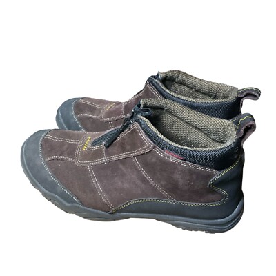 Clarks Men 12 M Waterproof Boots Shoes Top Zip Brown Suede