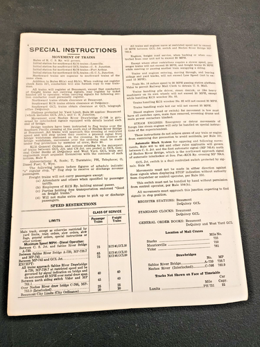 1956 Kansas City Southern Railway 87 Timetable Railroad RR Gulf Coast Lines R247 - Picture 9 of 9