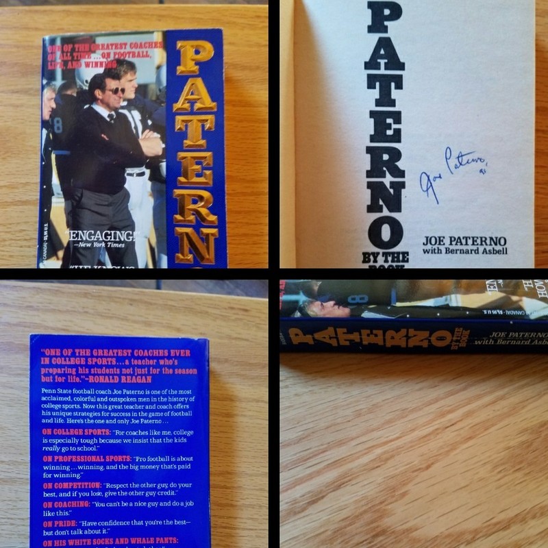 JOE PATERNO PENN STATE  SIGNED AUTOGRAPH  BY THE BOOK  PAPERBACK